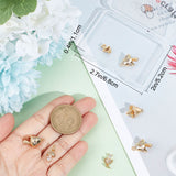 10Pcs 2 Styles Brass Clear Cubic Zirconia Pendants, Mushroom Charm, Real 18K Gold Plated, 11~18x7.5~12x4~8.5mm, Hole: 1.6~3mm, 5pcs/style