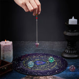 Chakra Natural Amethyst Dowsing Pendulum Pendants, with 3pcs Divination Tarot Astrological Dice, Resin Dowsing Board, Rectangle Wooden Storage Box, Mixed Color, 220x3.5mm