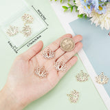 10Pcs 201 Stainless Steel Pendants, Lotus, Real 18K Gold Plated, 22x24.5x1.5mm, Hole: 1.5mm