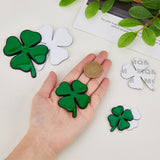 3 Sets 3 Styles Zinc Alloy Car Stickers, Clover Car Decals for Vehicle Decoration, Green, 40~74x33~60x1.3~3mm, 1 set/style