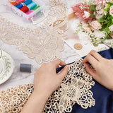 2Pcs 2 Styles Polyester Computerized Embroidery Collar, Detachable Lace Neckline Trim, Garment Accessories, Mixed Color, 330~470x340~400x1~1.5mm, 1pc/style
