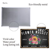 Vintage Metal Iron Tin Sign Poster, Wall Decor for Bars, Restaurants, Cafes Pubs, Vertical Rectangle, Flower Pattern, 300x200x0.5mm, Hole: 5x5mm