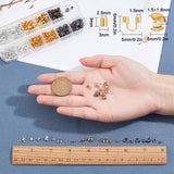 900Pcs 3 Colors Ending Findings Kits for DIY Jewelry, Including Brass Bead Tips & Crimp Beads & Wire Guardians & Jump Rings & Lobster Claw Clasps, Mixed Color