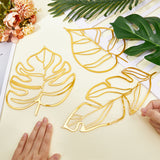 Leaf Acrylic Mirror Wall Stickers, with Self-adhesion, for Home Wall Cabinet Decorations, Gold, 220~297x116~185x2mm, 3pcs/set