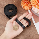 2M Flat Leather Cord, for Jewelry Making, Black, 12.5x2mm, about 2.19 Yards(2m)/pc