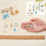 DIY Fan Bird Flower Dangle Earring Making Kit, Including Alloy Enamel Pendants & Link Connectors, Glass Pearl Beads, Polyester Tassels, Brass Earring Hooks, Mixed Color