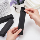 Paper Cardboard Boxes, Essential Oil Packing Box, Gift Box, Rectangle, Black, 14.1x3.1x3.1cm, Unfold: 22.4x6x0.15cm