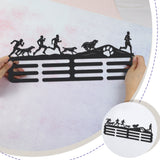 Sports Theme Iron Medal Hanger Holder Display Wall Rack, with Screws, Running Pattern, 150x400mm