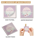 80Pcs 8 Style Custom Lip Balm DIY Label Sticker, Coated Paper Paster, Self-Adhesive Stickers, Square, Flower Pattern, 5x5cm, 10pcs/style