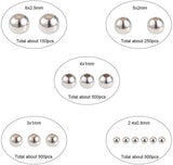 Brass Spacer Beads, Seamless, Round, Silver, 2.4mm