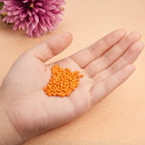 8/0 Round Glass Seed Beads, Dark Orange, 3mm, Hole: 1mm, about 2000pcs/box