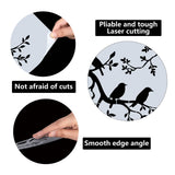 PET Plastic Hollow Out Drawing Painting Stencils Templates, Square, Bird Pattern, 300x300mm