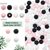 120Pcs 4 Colors Food Grade Eco-Friendly Silicone Beads, Baby Chew Teething, Round, Mixed Color, 8.5mm, Hole: 2mm, 30pcs/color