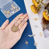 20Pcs 10 Style 201 Stainless Steel Links Connectors, Laser Cut, Star & Sun, Golden & Stainless Steel Color, 2pcs/style