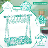 Transparent Acrylic Earring Display Stand, with Sequins, Coat Hanger Shape, Medium Sea Green, Finish Product: 15.2x8.2x15.5cm, Hole: 2mm, about 13pcs/set, 1 set/box