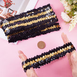 10Pcs Wide Stretch Sparkling Headband, Elastic PVC Sequin Athletic Headband, Hair Accessories for Girls, Yellow, 170~188x28~30x1.5mm