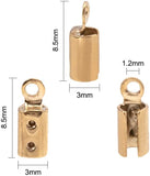 304 Stainless Steel Folding Crimp Ends, with Bead Container, Golden & Stainless Steel Color, 6.8x5.2x1.1cm, 100pcs/box