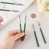 6Pcs 3 Style Art Ruling Pen, Iron Head & Plastic Handle Fine Line Masking Fluid Pen, for Applying Masking Fluid Line Work, Dark Green, 123~136x8.5~10x7mm, 2pcs/style