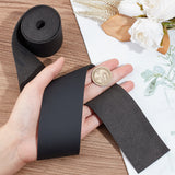 2M Flat Microfiber Imitation Leather Cord, for Clothes Decor, Black, 49.5mm, about 2.19 Yards(2m)/Roll