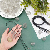 Round Wire Pendant Necklaces DIY Making Kit, Including Round Iron Wire Pendants, Waxed Cotton Cord Necklace Making, Platinum, Pendant: 60Pcs