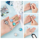 DIY Interchangeable Dome Office Lanyard ID Badge Holder Necklace Making Kit, Including Brass Jewelry Snap Buttons, Alloy Snap Keychain Making, 304 Stainless Steel Cable Chains Necklaces, Dandelion Pattern, 18.5x9mm, 12pcs/set, 1set/box