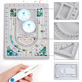 Beaded Necklace Making Tool Sets, Including Plastic Bead Design Boards, Clear Elastic Crystal Thread, Sewing Scissors, High Carbon Steel Big Eye Beading Needle, Iron Tweezers, Mixed Color