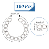 316 Surgical Stainless Steel Chain Extender, Twisted Chain Extension, for Anklet Jewelry, Solder, Stainless Steel Color, 40x3mm, Links: 4x3x0.5mm, 100strands/box