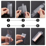 Rectangle Transparent Plastic PVC Box Gift Packaging, Waterproof Folding Box, Clear, Finish Product: 2.5x2.5x8.7cm