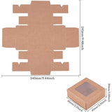 Kraft Paper Box, Square, BurlyWood, 8x8x3cm