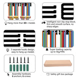 Fashion Iron Medal Hanger Holder Display Wall Rack, 3-Line, with Screws, Black, Boxing, Word, 150x400mm, Hole: 5mm