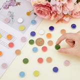 40pcs 8 colors Porcelain Mosaic Tiles, Round Shape Mosaic Tiles, for DIY Mosaic Art Crafts, Picture Frames and More, Mixed Color, 17x3.5~4mm, 5pcs/color