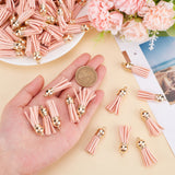 100Pcs Faux Suede Tassel Pendant Decorations, with CCB Plastic Cord Ends, PeachPuff, 33~35x10mm, Hole: 2.5mm