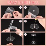 3Pcs 3 styles Acrylic Round Acrylic Jewelry/Watch Display Pedestal Riser Stands, Clear, 1pc/style