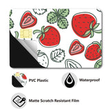 PVC Plastic Waterproof Card Stickers, Self-adhesion Card Skin for Bank Card Decor, Rectangle, Strawberry, 186.3x137.3mm