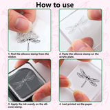 Custom PVC Plastic Clear Stamps, for DIY Scrapbooking, Photo Album Decorative, Cards Making, Stamp Sheets, Film Frame, Dragonfly, 160x110x3mm