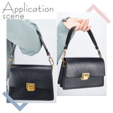 Cowhide Wide Bag Handles, with Zinc Alloy Swivel Clasp, for Handbag Replacement Accessories, Black, 370x30.5mm