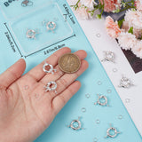 10Pcs Rack Plating Brass Spring Ring Clasps, with 20Pcs Jump Rings, 925 Sterling Silver Plated, 13x5mm, Hole: 2mm