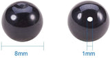 Pearlized Glass Pearl Round Beads, Dyed, Black, 8mm, Hole: 1.2~1.5mm, about 200pcs/box