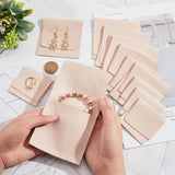 12Pcs 3 Styles Microfiber Jewelry Bag Gift Pouches, Envelope Style Bags, Square, Wheat, 6~9x6.4~9x0.1~0.15cm, Unfold: 11.5~17.5x6.4~9x0.1cm, 4pcs/style