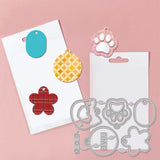 Pet Collar Carbon Steel Cutting Dies Stencils, Decorative Embossing Paper Card Making Template for DIY Scrapbooking, Art Craft, Ring, 103~132x70~88x0.8mm, 2pcs/set