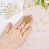 30Pcs 201 Stainless Steel Linking Rings, Laser Cut, Asymmetrical Heart, Real 18K Gold Plated, 10.5x13x1mm