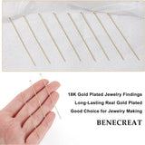 100Pcs Brass Flat Head Pins, Long-Lasting Plated, Real 18K Gold Plated, 63x0.7mm(21 Gauge), Head: 2mm