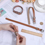 Cowhide Dog Collar, with Platinum Iron Clasp, for Small Medium and Large Dogs, Pet Supplies, Saddle Brown, 310x14x11mm