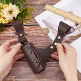 PU Leather Left Sword Blade Cover, Medieval Knife Sheath, Renaissance Holster Pro, with Iron Finding, for Right Hand, Coconut Brown, 197x212mm, Inner Diameter: 45x19mm