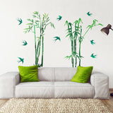 PVC Wall Stickers, Rectangle, for Home Living Room Bedroom Decoration, Bamboo Pattern, 400x960mm 2pcs/set