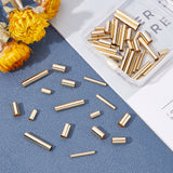 60Pcs 4 Styles Brass Tube Beads, Long-Lasting Plated, Tube, Real 24K Gold Plated, 15pcs/style