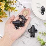 Aluminum & Alloy Lock Catch Clasps, with Screw, Suitcase Box Latch Hasp Lock Clasps, Black, 5.8x4.3x4.25cm, 2sets/bag