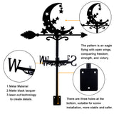 Orangutan Iron Wind Direction Indicator, Weathervane for Outdoor Garden Wind Measuring Tool, Moon, 273x358mm