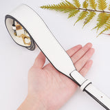 Microfiber Eco-Friendly Imitation Leather Shoulder Strap, with Alloy Swivel Clasps, for Bag Straps Replacement Accessories, White, 102x3.7x0.35cm, Clasp: 59x27x7.5mm