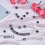 Spray Painted Crackle Glass Beads, Round, Black, 6mm, Hole: 1.3~1.6mm